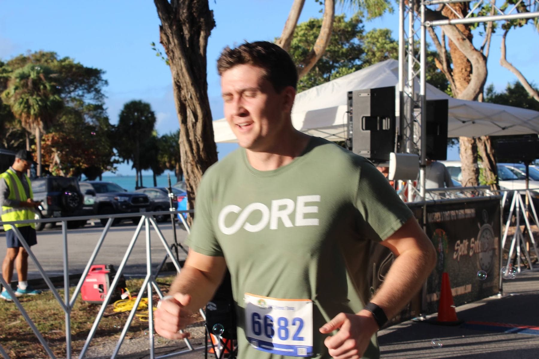 A runner sprinting the last few meters